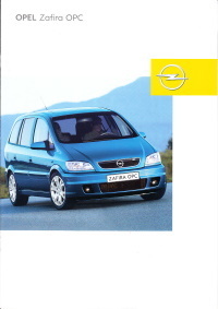Autoprospekt Opel Zafira OPC Februar 2002