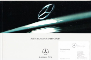 Autoprospekt Mercedes PKW Programm Mai 2000