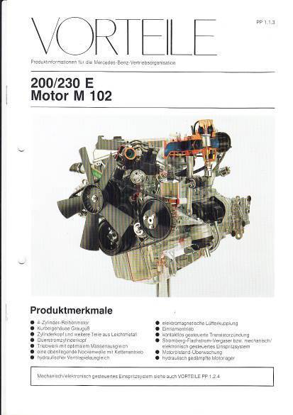 Prospekt Mercedes W124 Motor M 102 1984