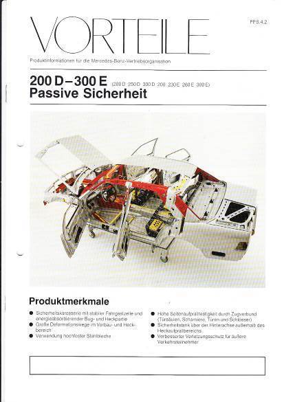 Prospekt Mercedes W124 passive Sicherheit 1984