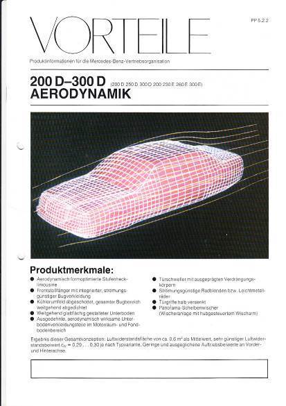 Prospekt Mercedes W124 Aerodynamik 1984