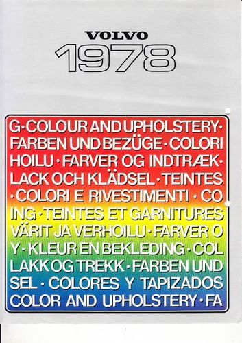 Farbkarte Volvo PKW Programm 1978 gelocht