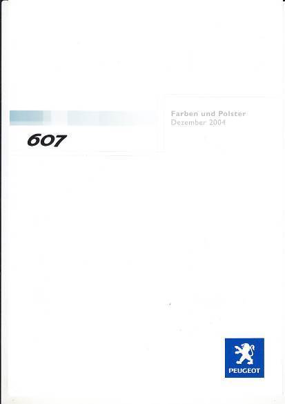 Farbkarte Peugeot 607 Dezember 2004