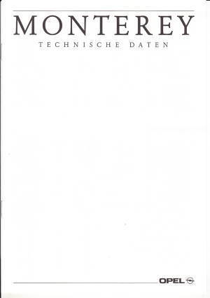 Technikprospekt Opel Monterey Mai 1992