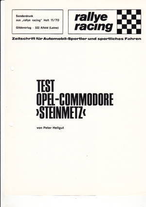 Testbericht Opel Commodore Steinmetz 1970