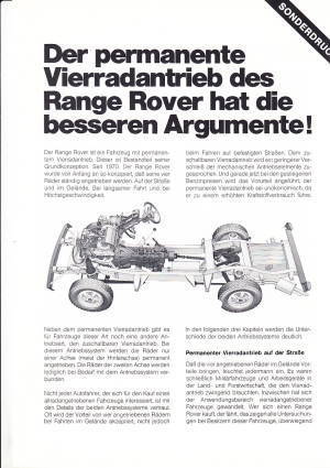 Bericht Range Rover permanenter Vierradantrieb 1981