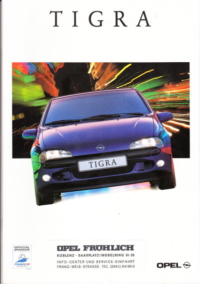 Autoprospekt Opel Tigra August 1997
