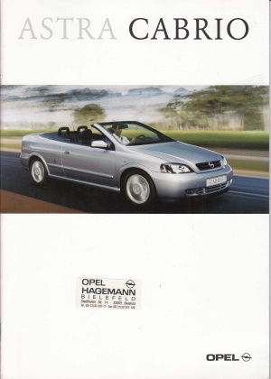 Autoprospekt Opel Astra Cabrio 3 - 2001