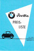 Preisliste BMW Isetta 1956 Nachdruck 1991