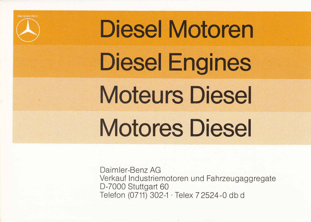 Tabellenbuch Mercedes Diesel Motoren 1 - 1983