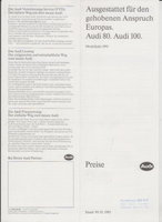 Audi 80 Preislisten