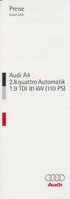 Audi A4 Preislisten