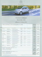 Mercedes A Klasse Preislisten