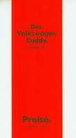 VW Caddy Preislisten