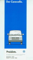 VW Caravelle Preislisten