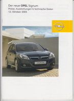 Opel Signum Preislisten
