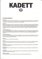 Opel Kadett Technikprospekte