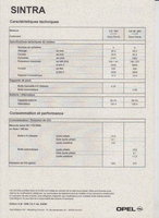 Opel Sintra Technikprospekte