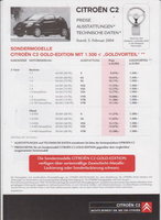 Citroen C2 Preislisten