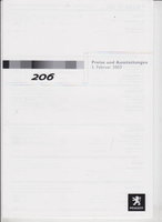 Peugeot 206 Preislisten