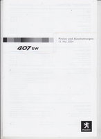 Peugeot 407 Preislisten