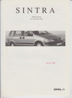 Opel Sintra Preislisten