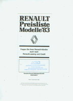 Renault PKW Programm Preislisten